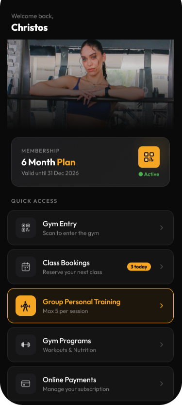 MaxxFitness app screen 3